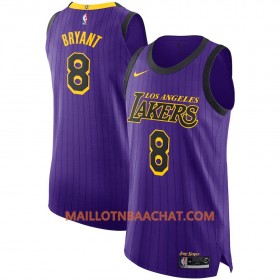 Maillot NBA Los Angeles Lakers Kobe Bryant 8 2018-19 Nike City Edition Violet Swingman - Homme